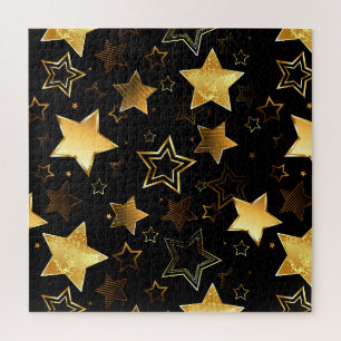 Puzzle Motif sans couture avec étoiles d'or