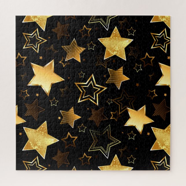 Puzzle Motif sans couture avec étoiles d'or (Vertical)