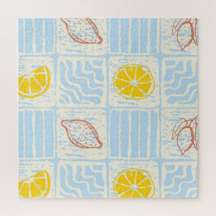 Puzzle Motif sans couture de style amalfi avec des citron
