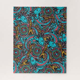 Puzzle Motif tribal aztèque axolotl Xolotl mythologie boh