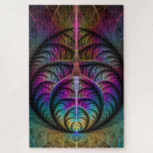 Puzzle Motif tripant coloré abstrait d'art fractal