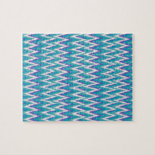 Puzzle motif turquoise et Amethyst iKat ZigZag