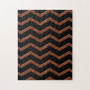Puzzle Motif Zag en bronze métallique
