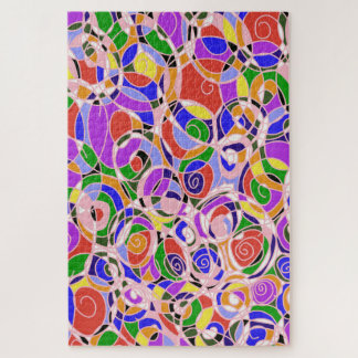 Puzzle Motifs abstraits tourbillonnants pastel
