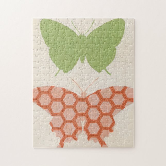 Puzzle Motifs papillons décoratifs sur Arrière - plan crè (Vertical)