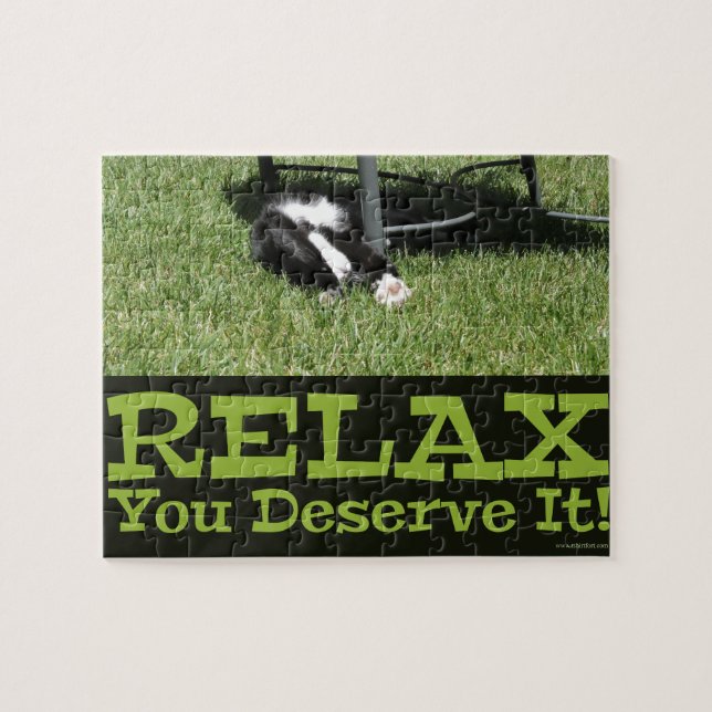Puzzle Motivational Relax Zen Photo de chat (Horizontal)