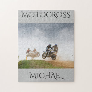 Puzzle Motocross avec nom personnalisé.