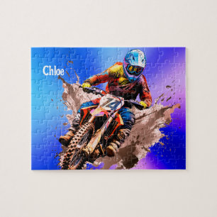 Puzzle Motocross personnalisé avec nom