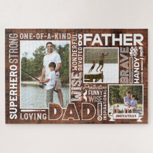 Puzzle Mots Pour #1 Papa Happy Fête des pères Photo Col