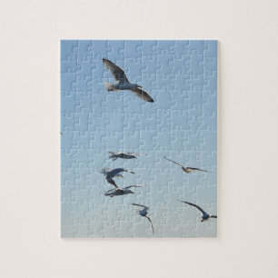 Puzzle Mouettes Élégantes Planant Au-Dessus Des Vagues De