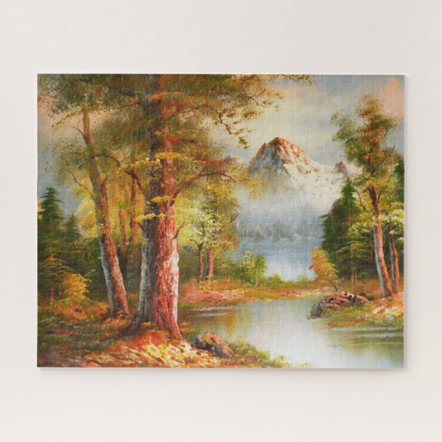Puzzle Mountain and river landscape art (Horizontal)