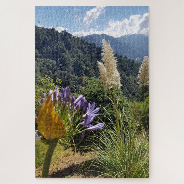 Puzzle Mountain Bloom at the Edge of Light (Vertical)