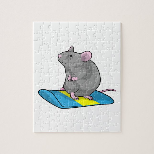 Puzzle Mouse as Snowboarder (Vertical)