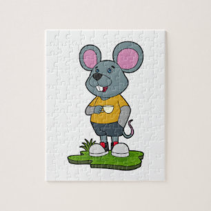Puzzle Mouse with Coffee cup