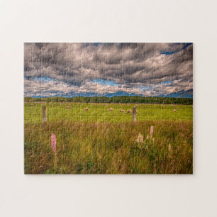 Puzzle Moutons à Fiordland, Te Anau, Nouvelle-Zélande