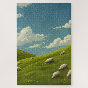 Puzzle Moutons sur Grassy Hill