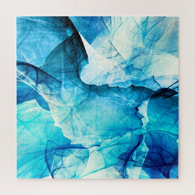 Puzzle mouvement bleu Abstrait : composition fractale. (Vertical)