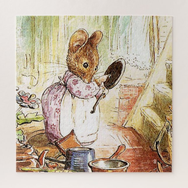 Puzzle "Mrs Mouse Cleans Pots and Pans" par Beatrix Potte (Vertical)