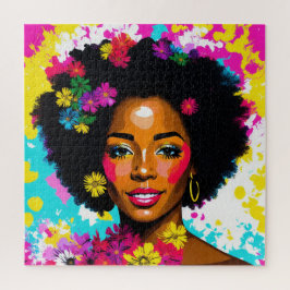 Puzzle Multicolore Black Woman Pop Art