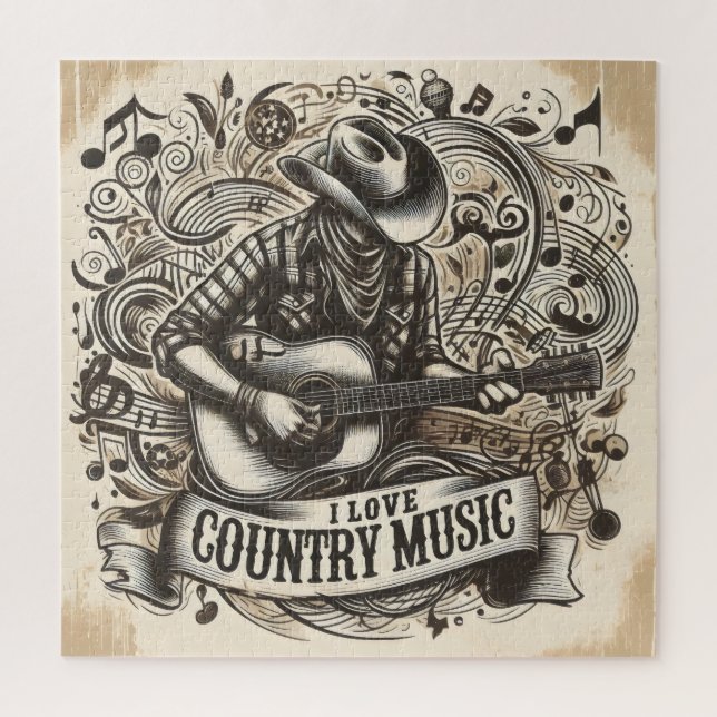 Puzzle Musique country. (Vertical)