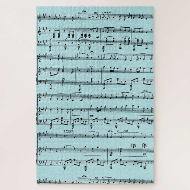 Puzzle Musique de feuille bleue (Vertical)