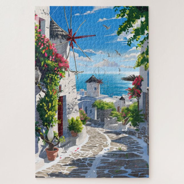 Puzzle Mykonos Vue sur la mer (Vertical)
