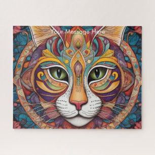 Puzzle Mystic Boho Feline Chat Mandala