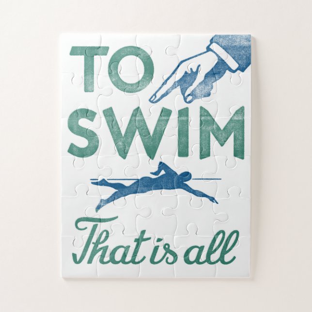 Puzzle Nager Est Tout - Natation Blue Aqua (Vertical)