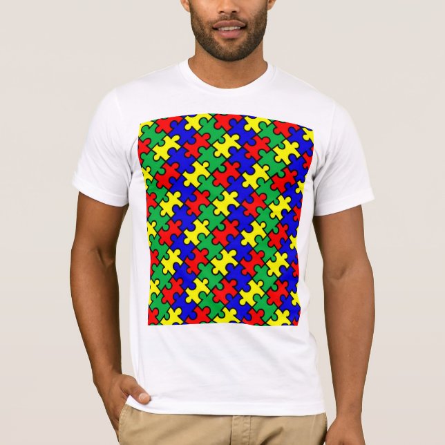 Puzzle nahtloses Muster T-Shirt (Vorderseite)