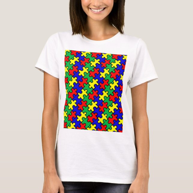 Puzzle nahtloses Muster T-Shirt (Vorderseite)