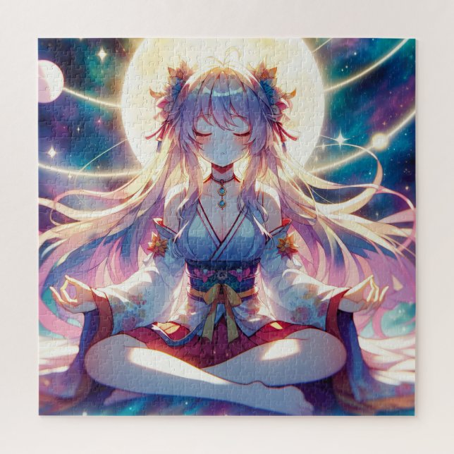 Puzzle Namaste Anime Girl Meditating (Vertical)