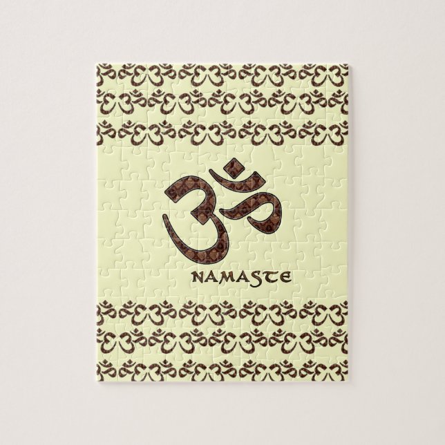 Puzzle Namaste avec le brun et la crème de symbole de (Vertical)