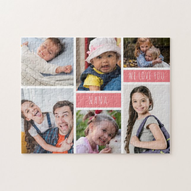 Puzzle Nana We Love You Photo Collage (Horizontal)