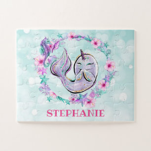 Puzzle Narwhal & Sea Animals Under The Sea Custom Name