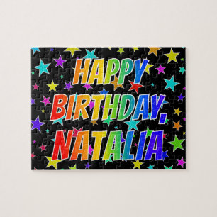 Puzzle "NATALIA" Prénom, Amusant "HEUREUX ANNIVERSAIRE"