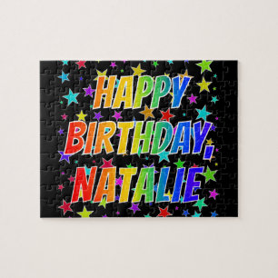 Puzzle "NATALIE" Prénom, amusant "HEUREUX ANNIVERSAIRE"
