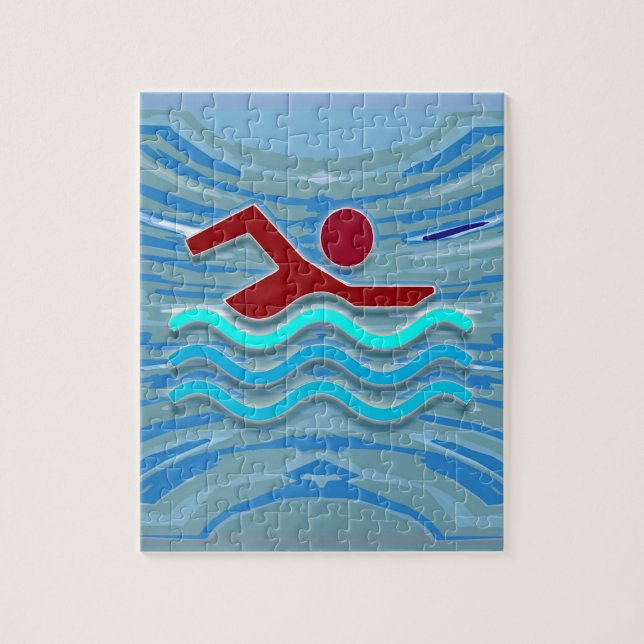 Puzzle Natation de forme physique d'exercice de nageur de (Vertical)