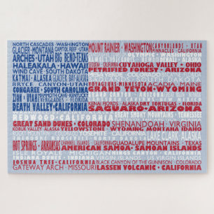 Puzzle National Parks of America États-Unis Drapeau Mot 