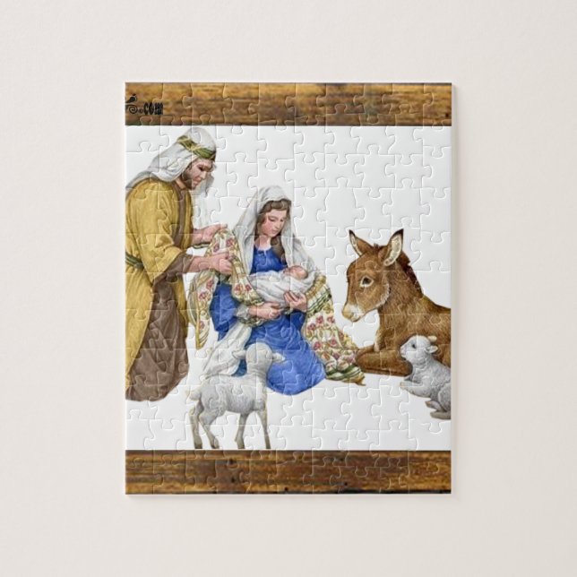 PUZZLE NATIVITÉ DU CADRE EN BOIS 18 CUSTOMIZABL DE (Vertical)