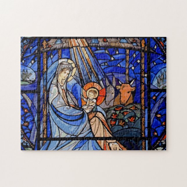 Puzzle Nativité du style Verre Trait (Horizontal)