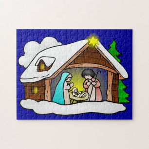 Puzzle Nativité mignonne de bande dessinée de Noël