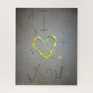 Puzzle Nature Art I Love You Sticks et Feuille