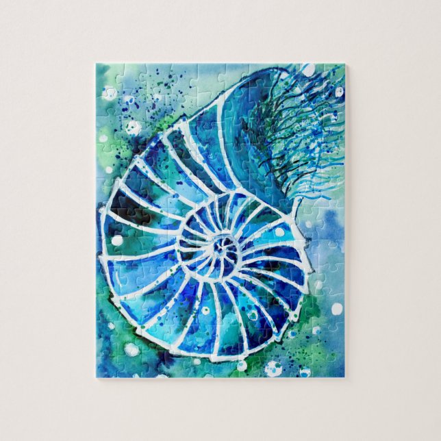 Puzzle Nautilus turquoise (Vertical)