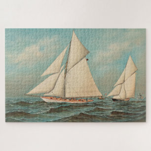 Puzzle Nautique Vintage Yachts Racing #1 Canvas Imprimer