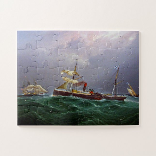 Puzzle Navire à roue à aubes à voile San Salvadore 1886 (Horizontal)