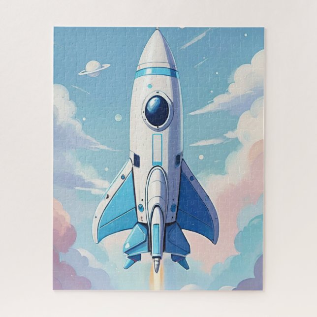 Puzzle Navire spatial volant dans le ciel (Vertical)