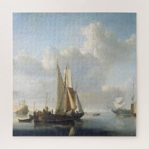 Puzzle navires avant la côte, Willem van de Velde (II),