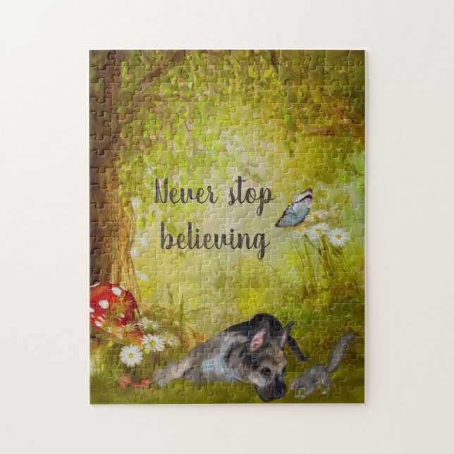 Puzzle Ne Cessez Jamais De Croire Au Chiot Berger Alleman (Vertical)