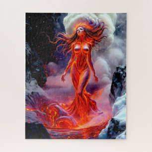 Puzzle "Né de l'enfer" - Portrait de femme volcanique