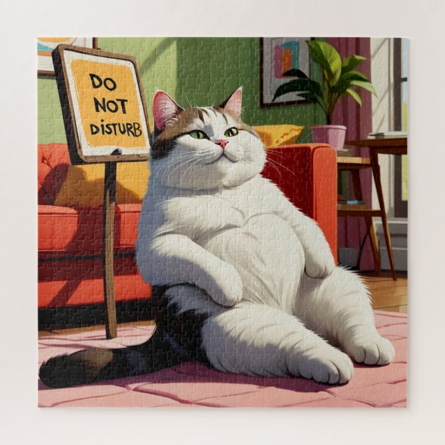 Puzzle Ne pas déranger Fat Cat Drôle  (Vertical)